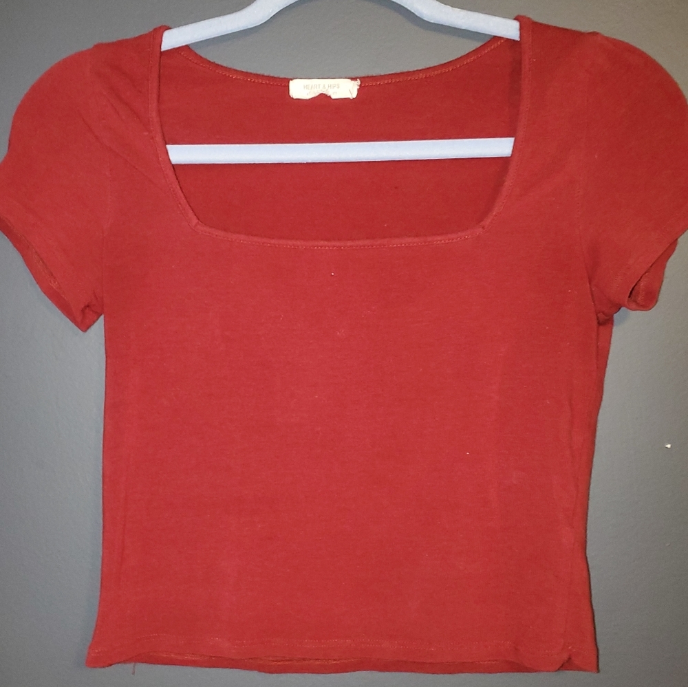 SOLD Heart & Hips red crop top